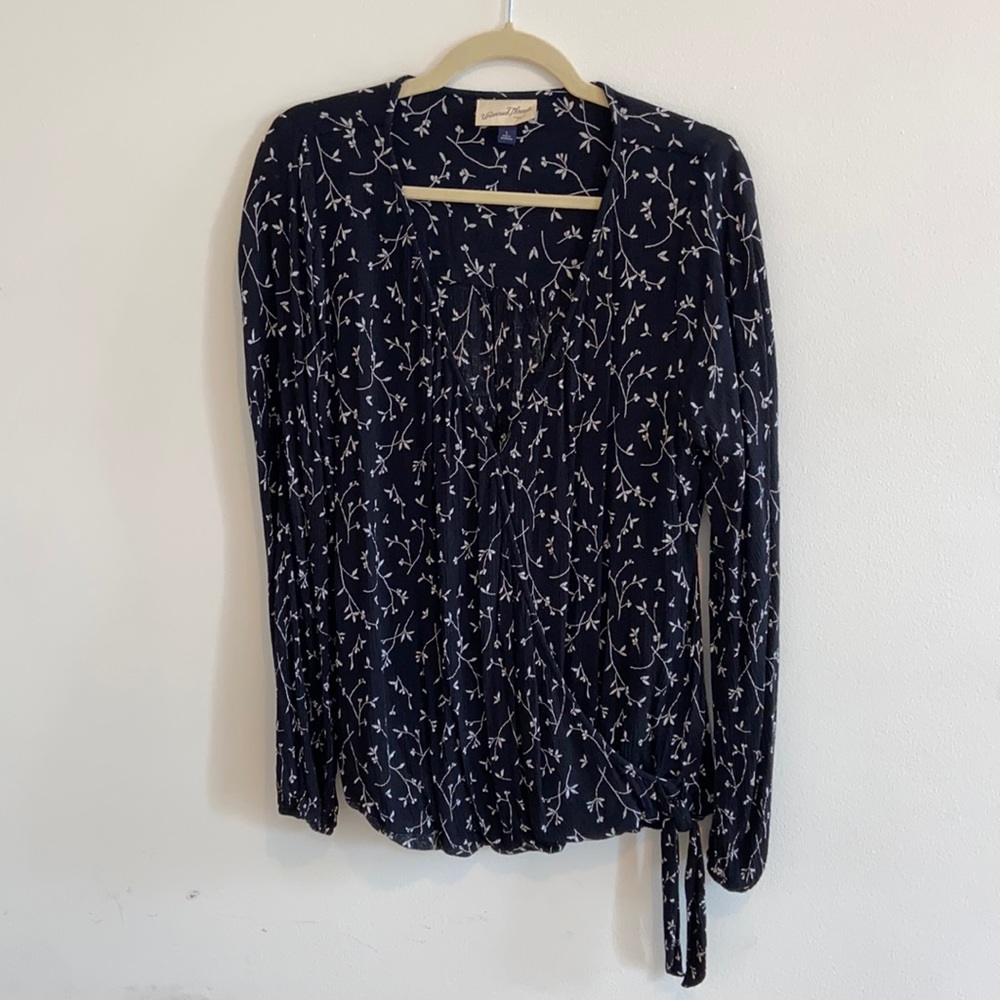 Universal Thread Faux Wrap Long-Sleeve Top
